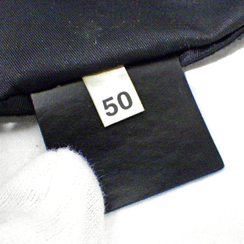 Prada Pouch Clutch Cosmetic Black Leather Plate